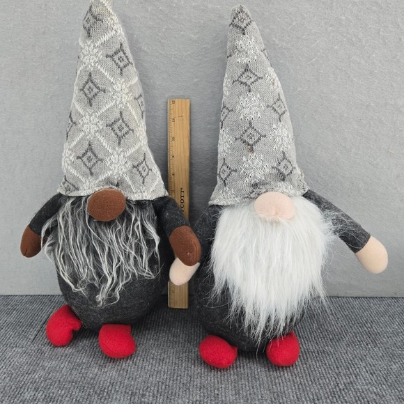 Greenbrier International Other - Gray Plush Gnomes Bean Bag Bottom 15" Set of 2 Greenbrier International